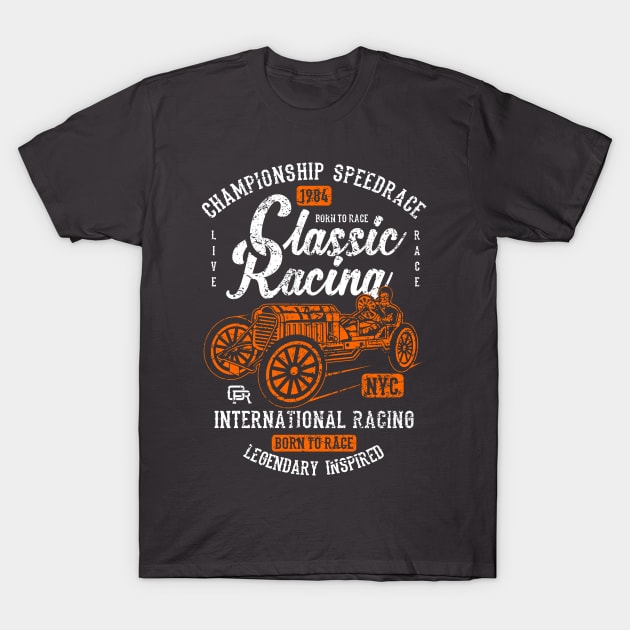 Classic Racing Vintage Design T-Shirt by Jarecrow 